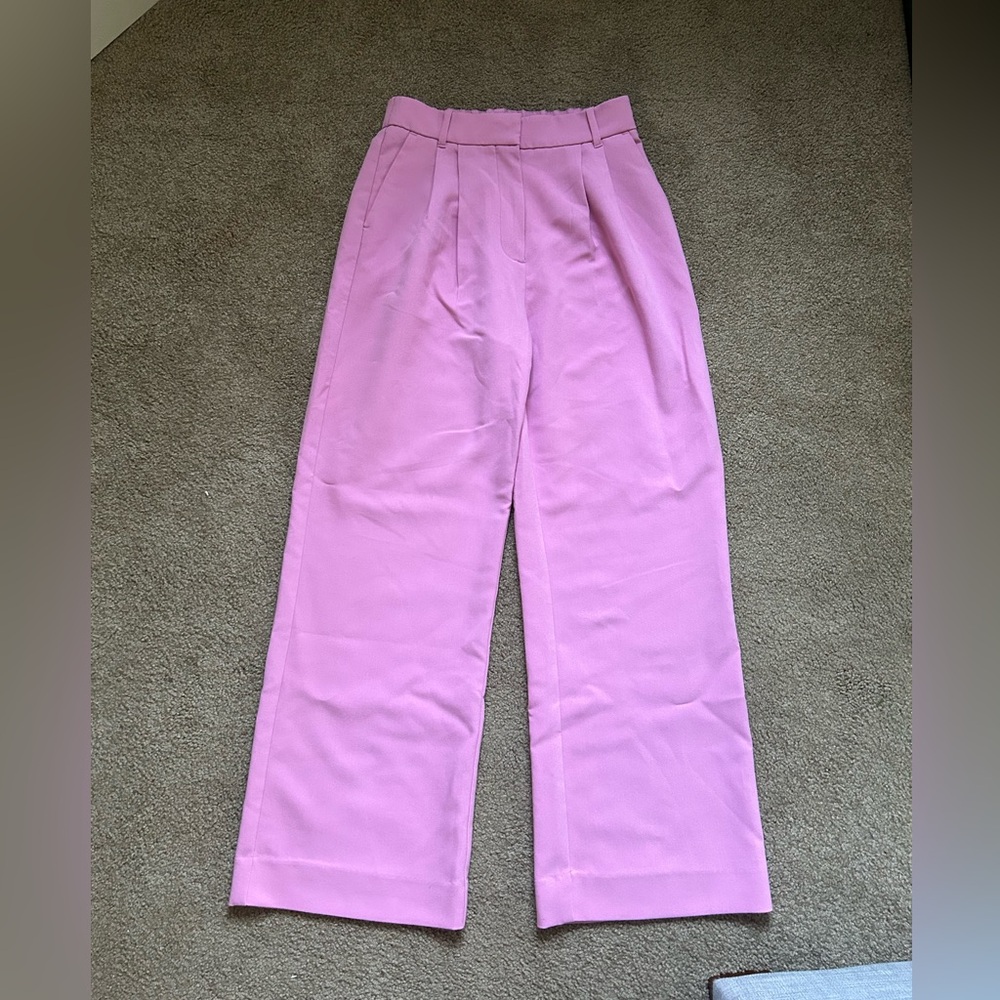 Abercrombie & Fitch Sloane Tailored Wide Leg Pants in pink